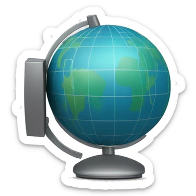 computer with Globe With Meridians sticker