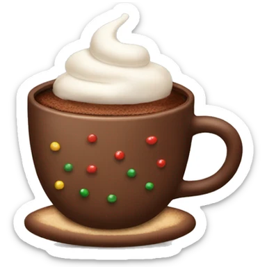 Hot cup of cocoa Christmas themed sticker