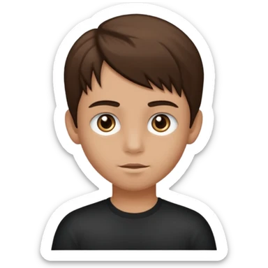 Un niño con forma de cara un poco estirada piel un poco morena y hombre sticker