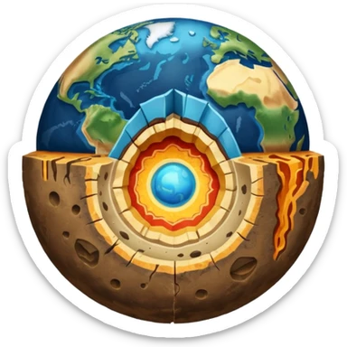 Geography cross section sticker