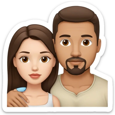 Intimate sfw between white brunette and Latino with goatee lover sticker