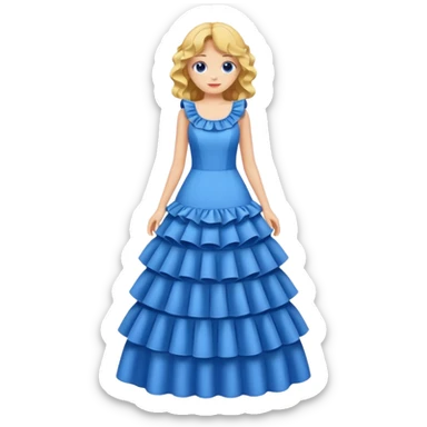  long blue dress with ruffles sticker