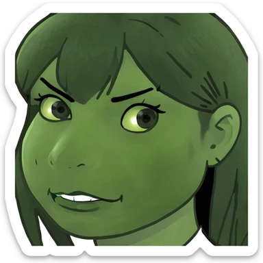 Girl with dark mullet sticker