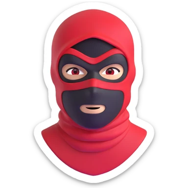menacing robber with black and red balaclava sticker