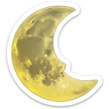 yellow cresent moon sticker