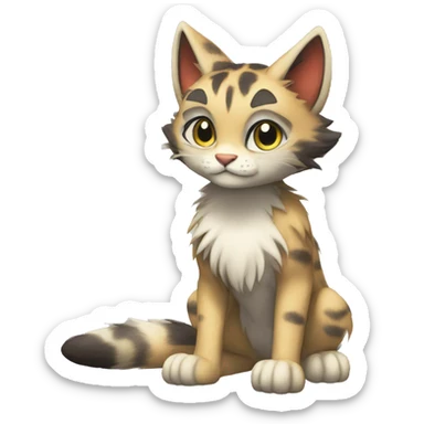Anthro Fur-Sona feline-Fakémon Full Body sticker