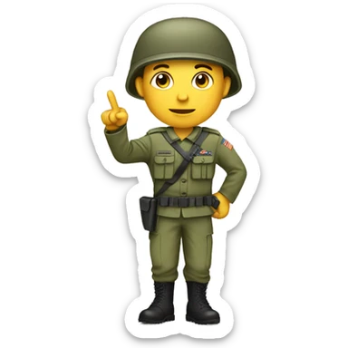 army soldier pointing with hand sticker