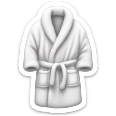white fuzzy bathrobe sticker