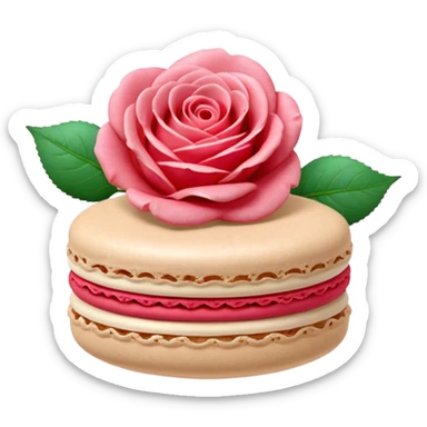 Le Durée Paris macaron et fleur red sticker