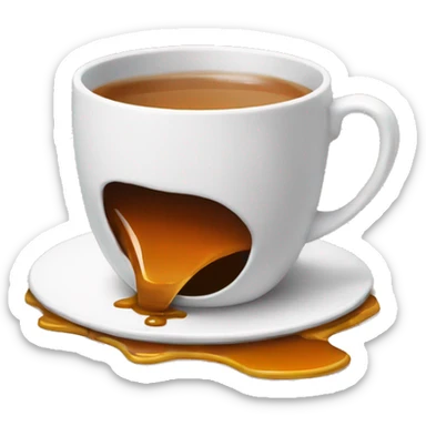 Spilled cup of tea sticker