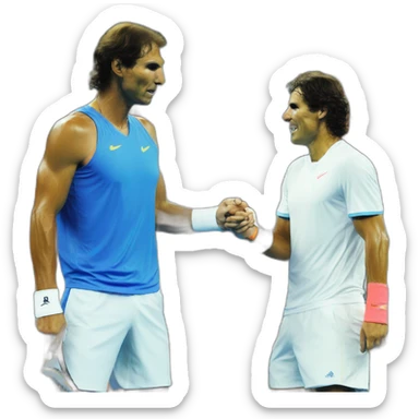 Nadal with alcaraz sticker