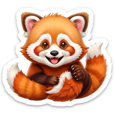 Red panda Laughing sticker