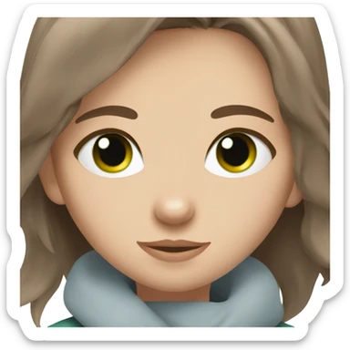 blue eyes grey kitten and brown hair green eyes girl hugs sticker