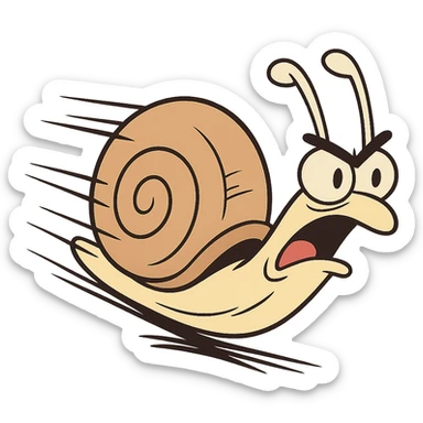 a fast snail, dynamic motion lines sticker