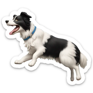 Border collie jumping over anvil sticker