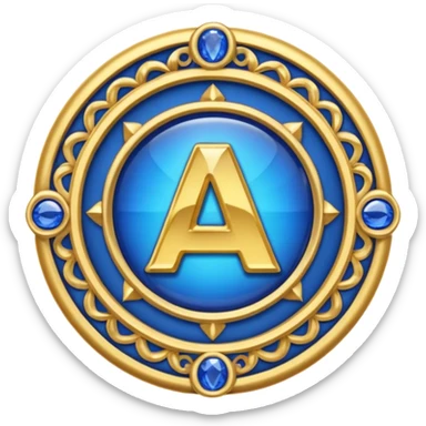 Create a custom emoji badge featuring a stylized, glossy letter “S”. Style it after the Challenger rank from League of Legends. Use gold & sapphire blue colors, radiant glow effects, and a majestic, high-prestige frame.
 sticker