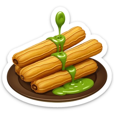 churros and matcha sauce sticker