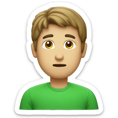 Guy with green t-shirt face palm sticker