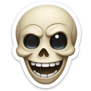 skull laughing with tears in the eyes sticker