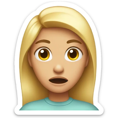 Girl mad at herself sticker