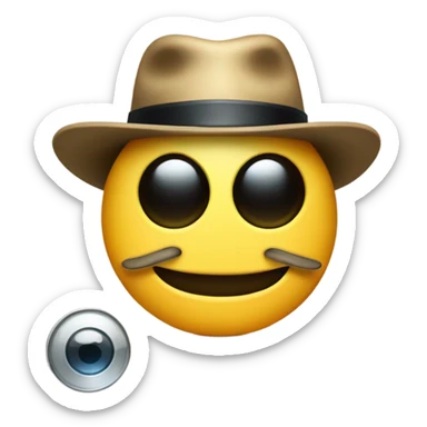 Smiley face with fedora and monocle sticker