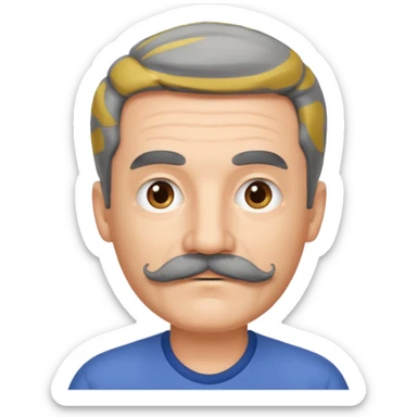 mustache young aged man,Big black mustache. sticker