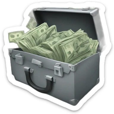 briefcase overflow money sticker