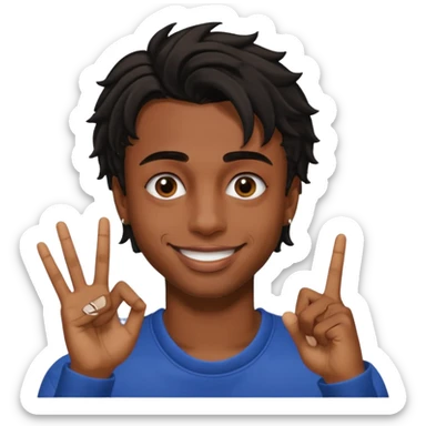 Playboi carti hand sign in front of face sticker