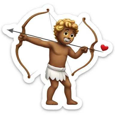 Cupid firing his heart bow sticker