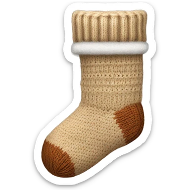 Beige knit Christmas sock sticker