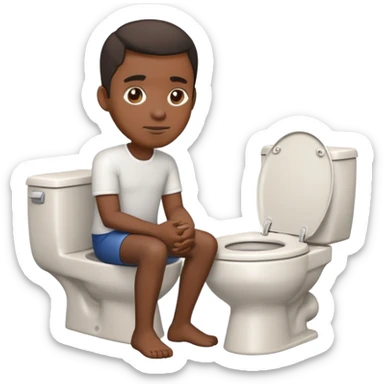 Black man inside toilet like skibidi toilet sticker