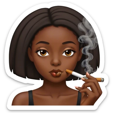 black girl smoking blunt sticker