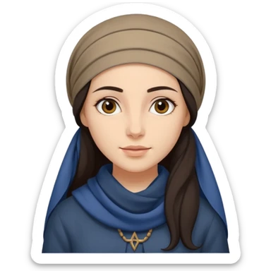 jewish women young ancient Judea, long hair modest head scarf loose sticker