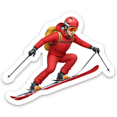 skier going down a snowy hill sticker