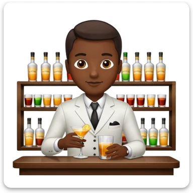 bartender mixing drinks, club backgroudn with bottles sticker