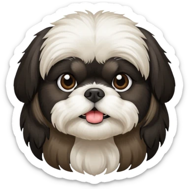 Black and white shih tzu sticker