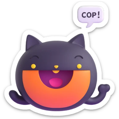 chat bubble with cheerful expression sticker