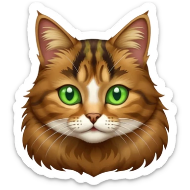 brown tabby cat with green eyes sticker