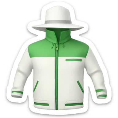 gardener pith helmet jacket white green trees  sticker