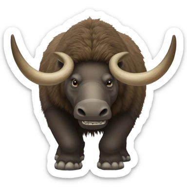 Woolly Rhinoceros Giant horn, Full Body sticker