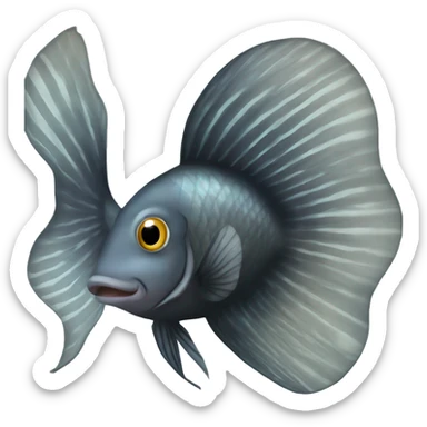 dumbo beta fish black  sticker