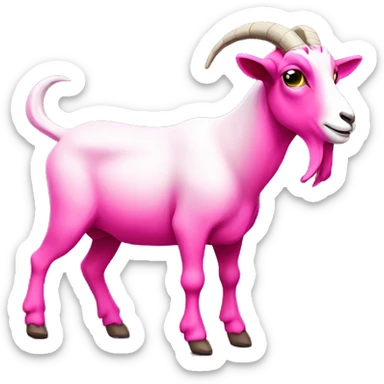 Hot pink full body goat  sticker
