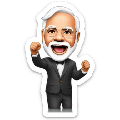 hyper realistic narendra modi doing cristiano ronaldo's celebration 'siuuu' sticker