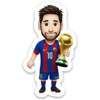 messi con la copa del mundo sticker