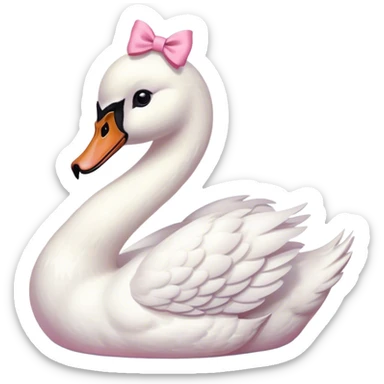 Swan and a pink bow sticker