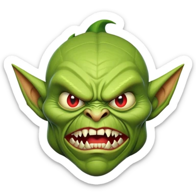 green angry goblin sticker