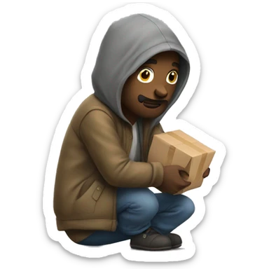 Homeless Person buying something sticker