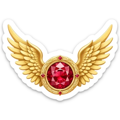 3st place award number in frame decorated with golden angel  wings and rubby stone sticker