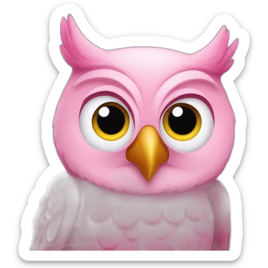 a winking pink owl sticker