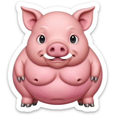 pig with a big stomach sticker